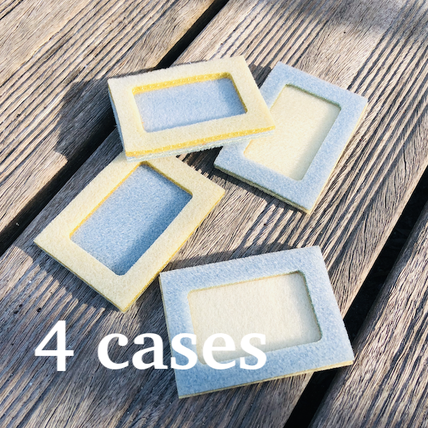 4 boxes in beaded mat material