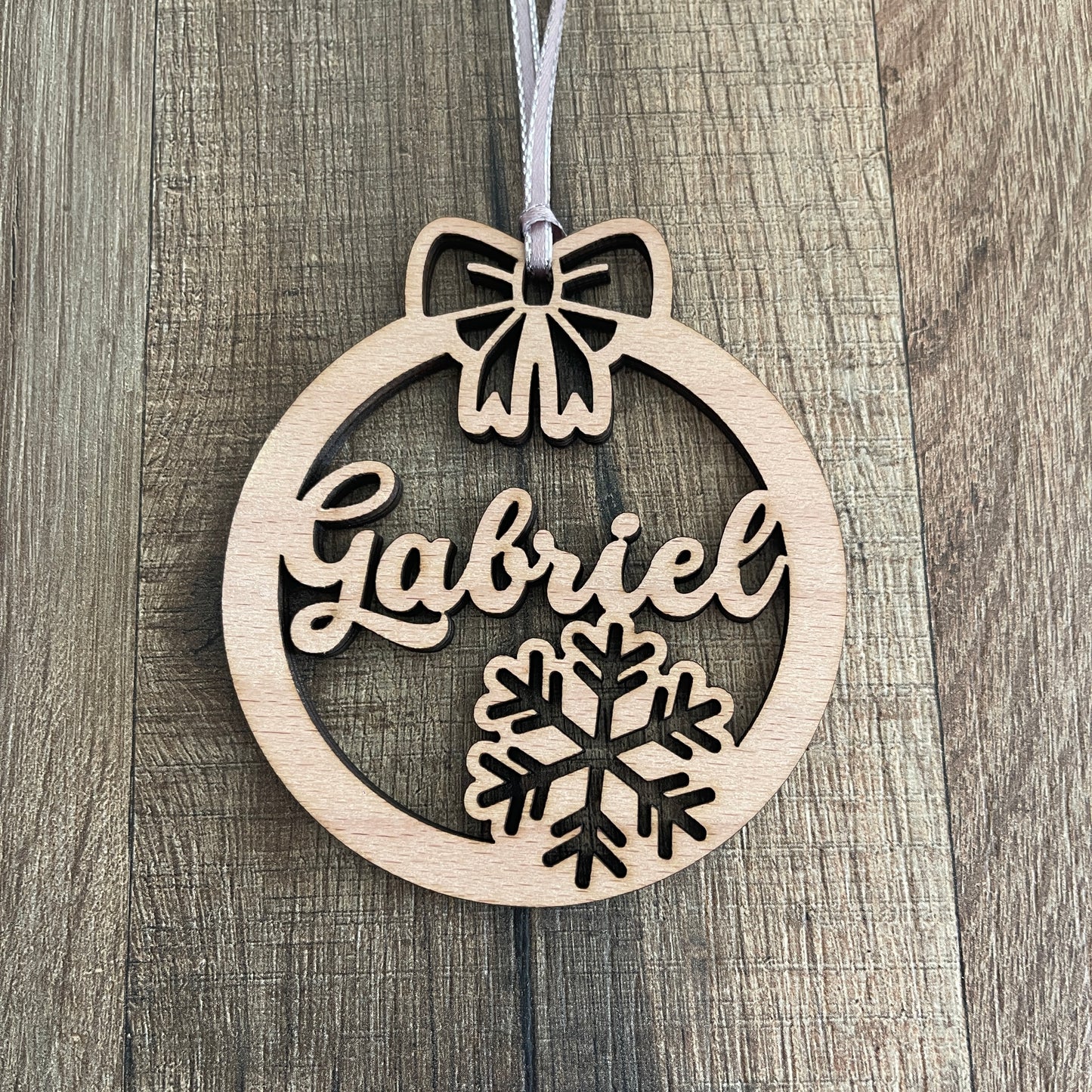 Personalized Wooden Christmas Ball with first name. Christmas ornament. Christmas Tree Decoration