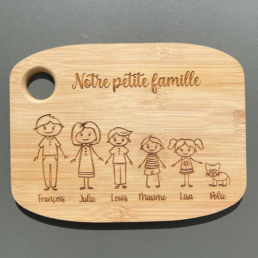 Personalized bamboo family cutting board