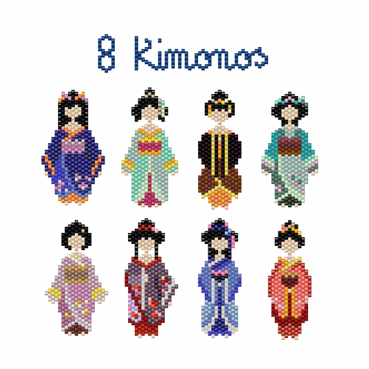 Set of 8 kimonos