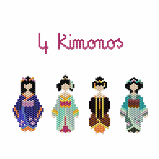 Conjunto de 4 kimonos